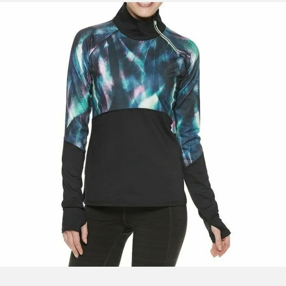 Fila Tops Fila Sport Womens Texture Swirl Black Asymmetrical Half